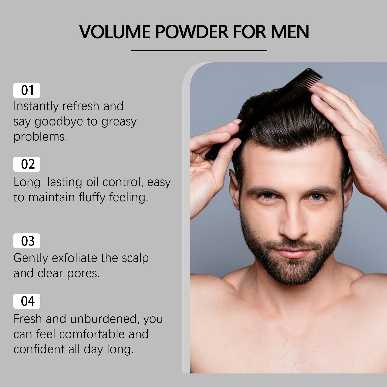 Plenty Fixed Hair Powder Long-Lasting Oil Control Texture Fluffy Increase Hair Volume Enhance Styling Hair Powder for Unisex